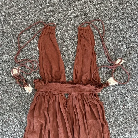 Free People Look into the Sun Terracotta Backless Maxi Dress Cut out Size Small - Picture 12 of 12
